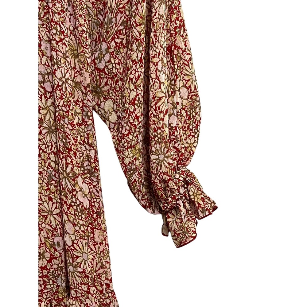 Free People Feeling Maxi Dress Womens Small Floral Boho Ruffle Tiered Oversized - Picture 9 of 15